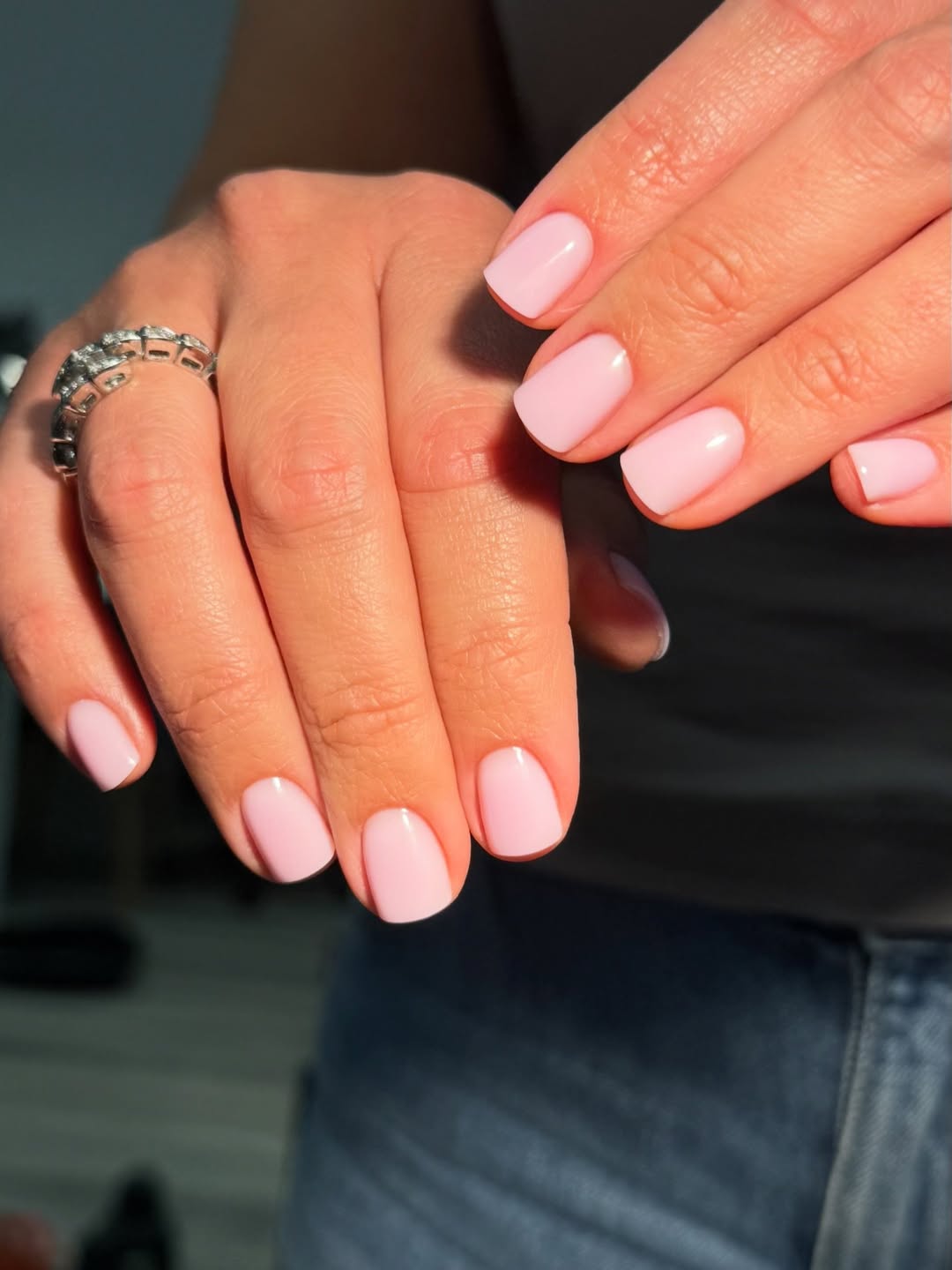 Baby Pink Glossy Short Squoval Nails