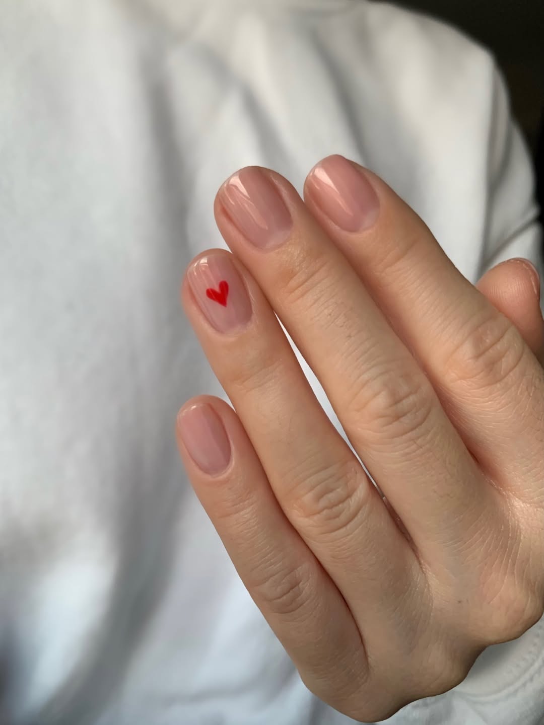 Barely There Nude with Playful Red Heart Accent