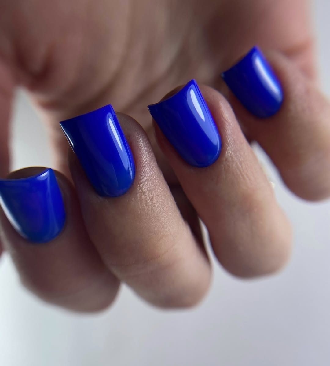 Bold Cobalt Blue High Gloss Square Nails