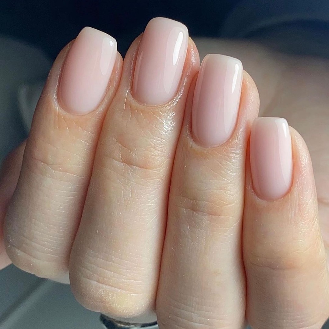 Clean Girl Milky Pink Medium Squoval Nails