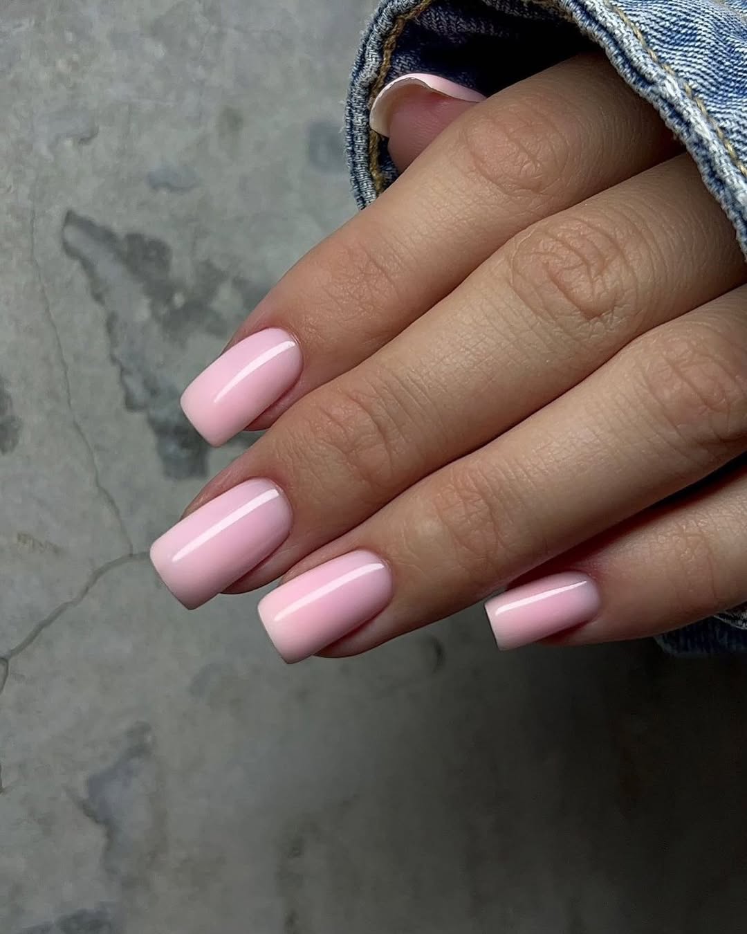 Glossy Bubblegum Pink Square Manicure