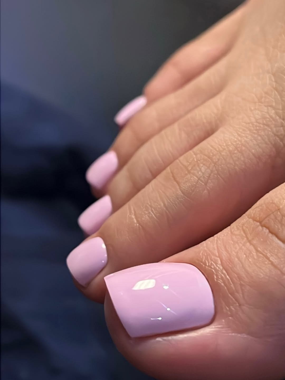 Glossy Pastel Lavender Short Square Pedicure