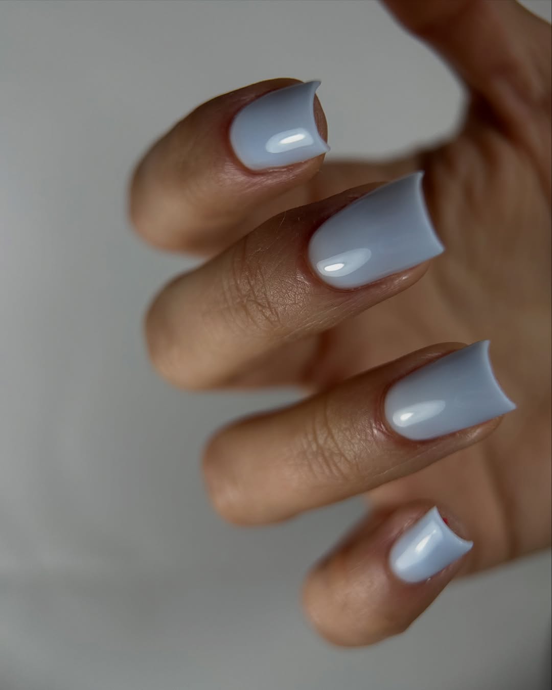 Glossy Periwinkle Squoval Medium Length Solid Color