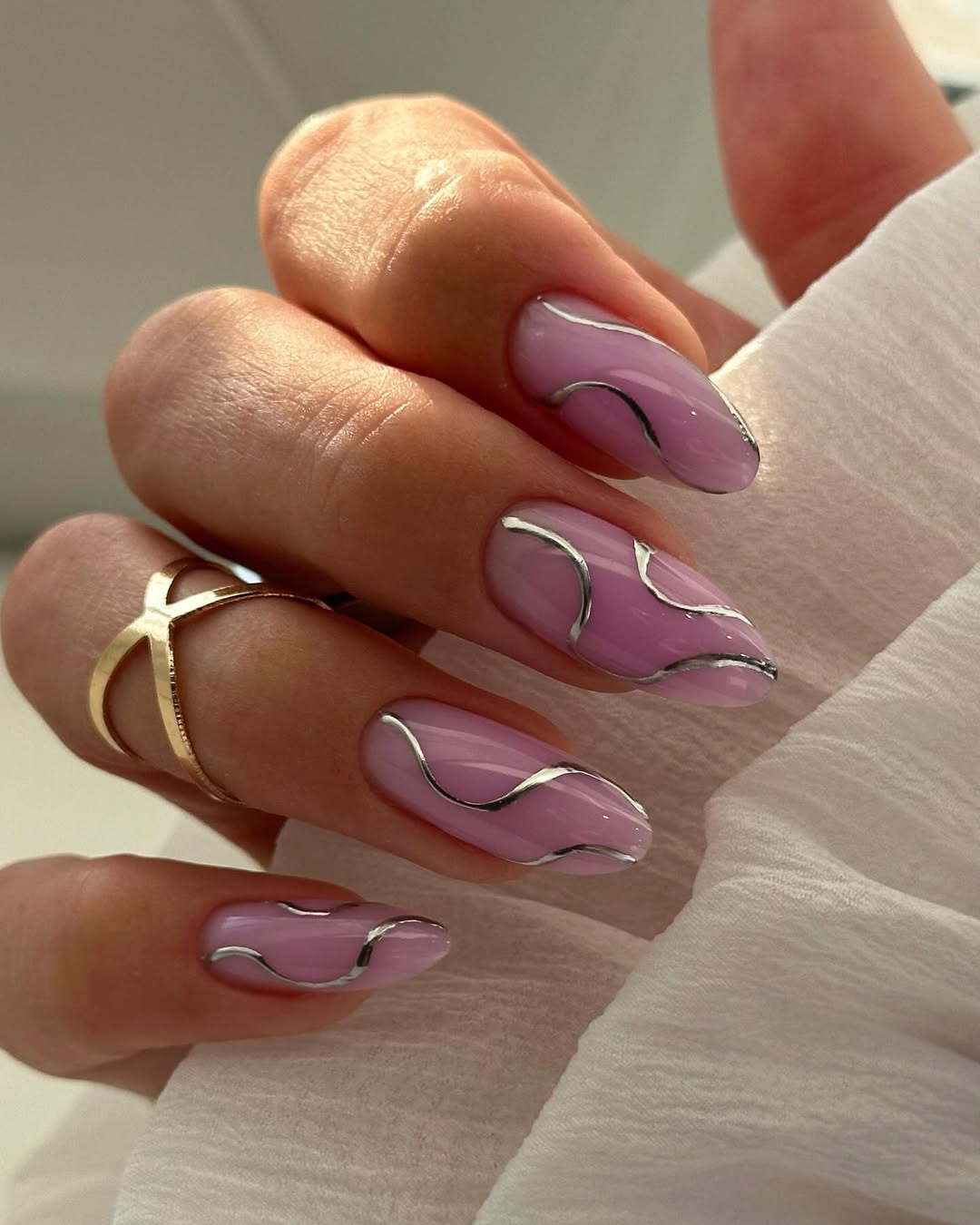Lavender Jelly Swirls With Silver Chrome Accents