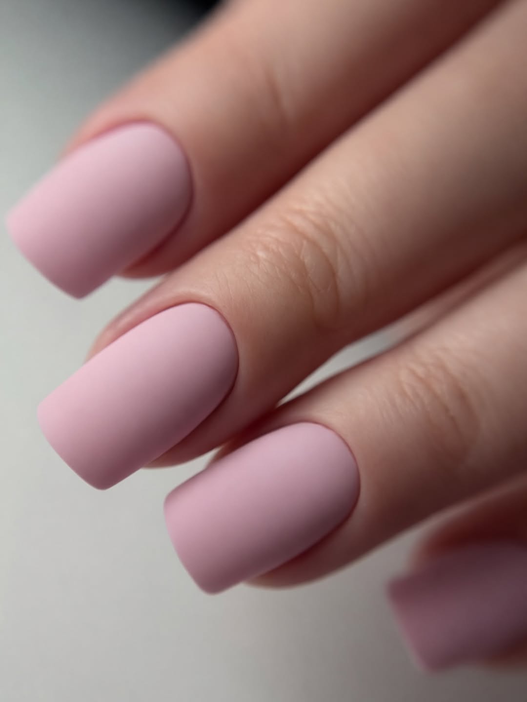 Matte Pale Pink Squared Medium Nails