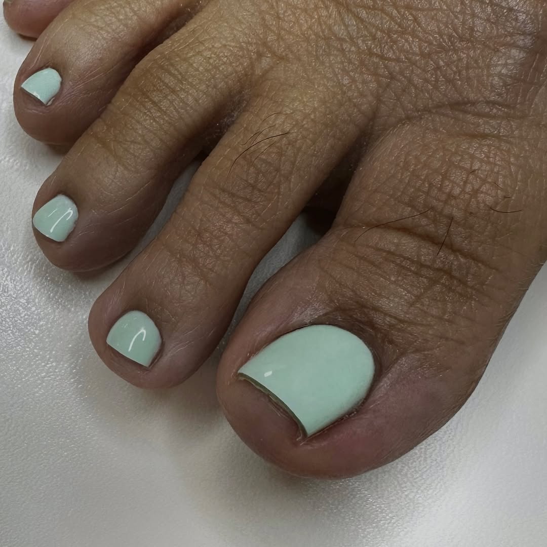 Mint Green Short Round Pedicure