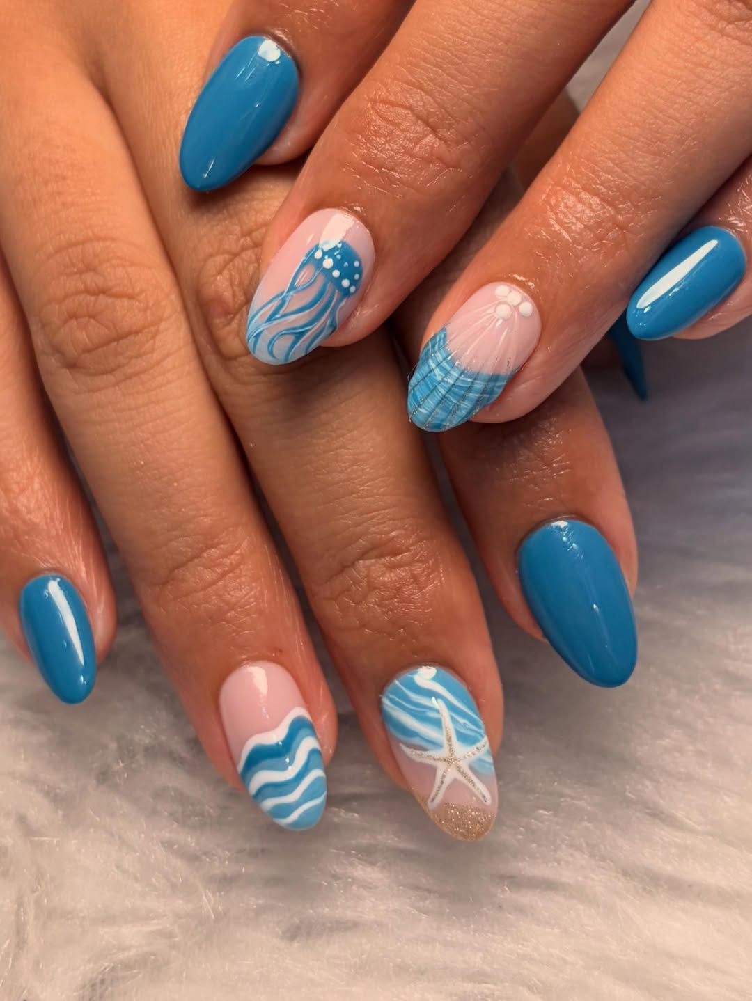 Vibrant Ocean Waves and Sea Life Art