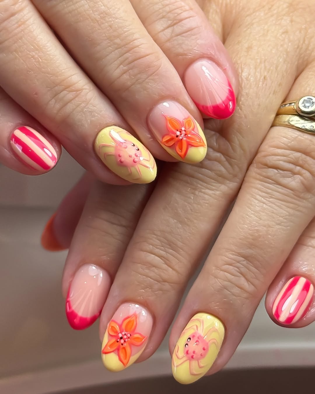 Vibrant Summer Mix And Match Nails