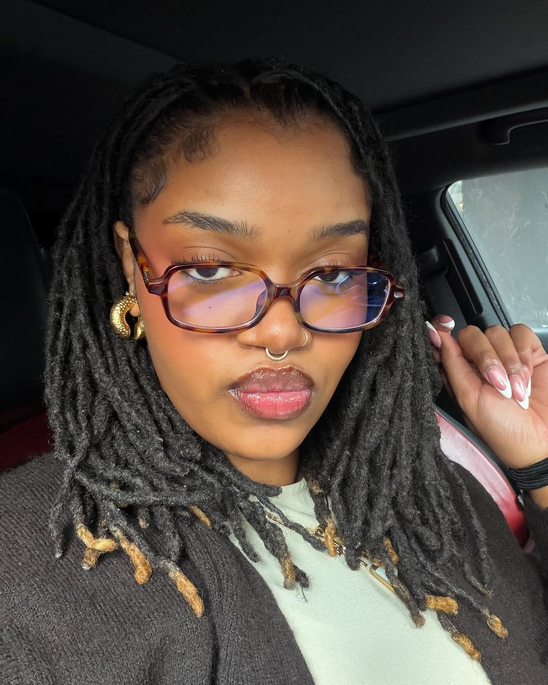 Boho Locs With Warm Blonde Tips