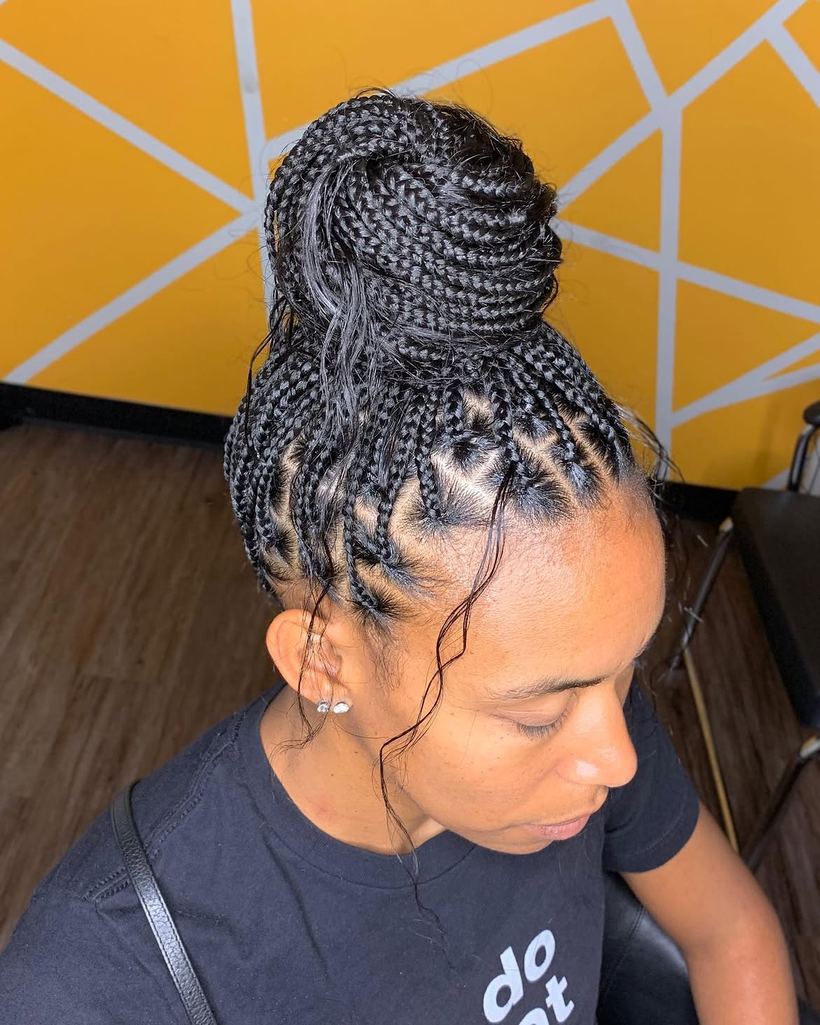 Braided Top Knot With Geometric Parts