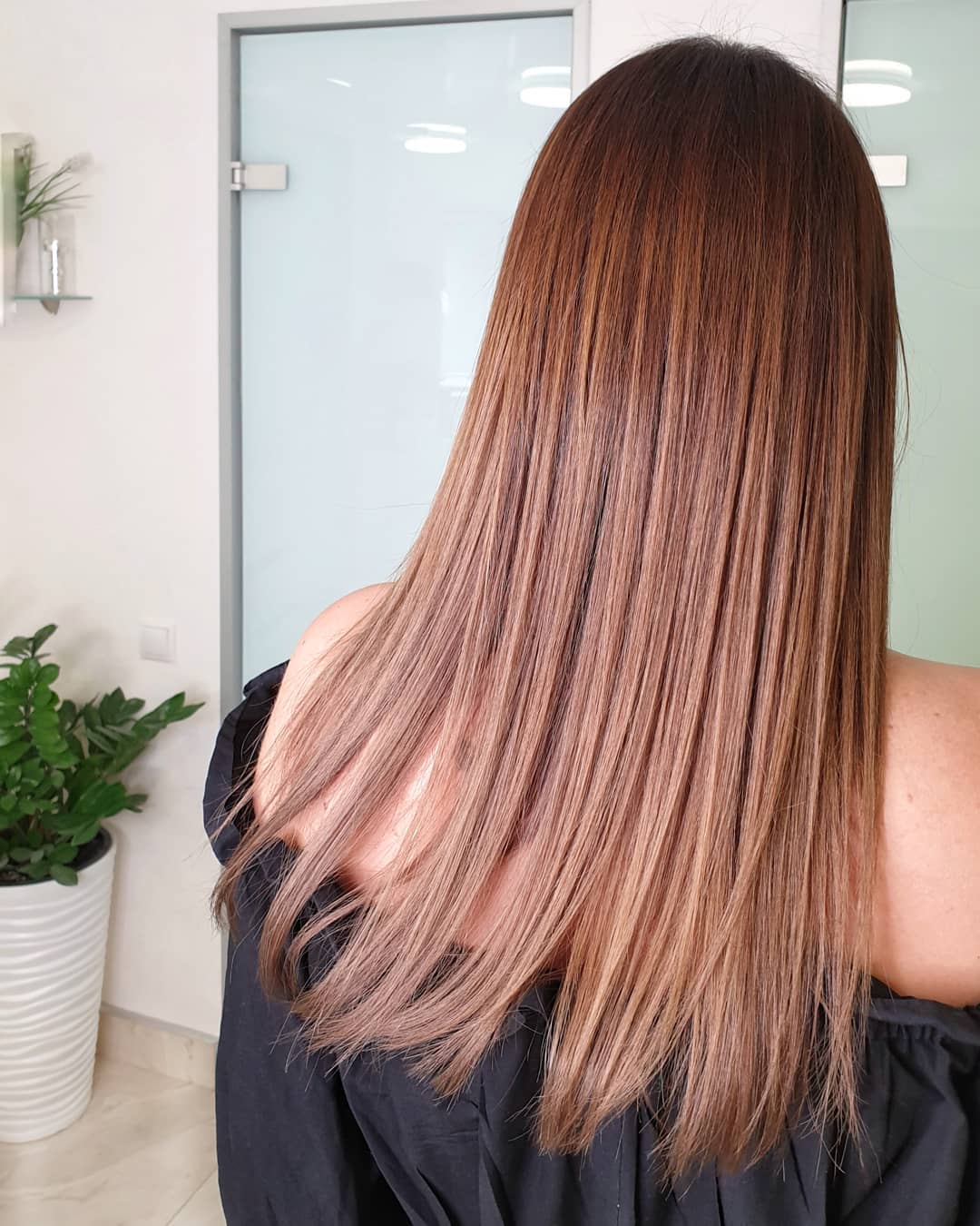 Caramel Mocha Melt Long Straight Hair