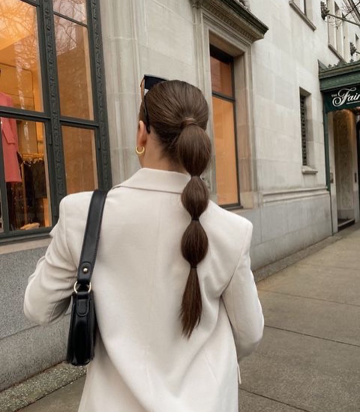 Chic Bubble Ponytail With Rich Brunette Gloss