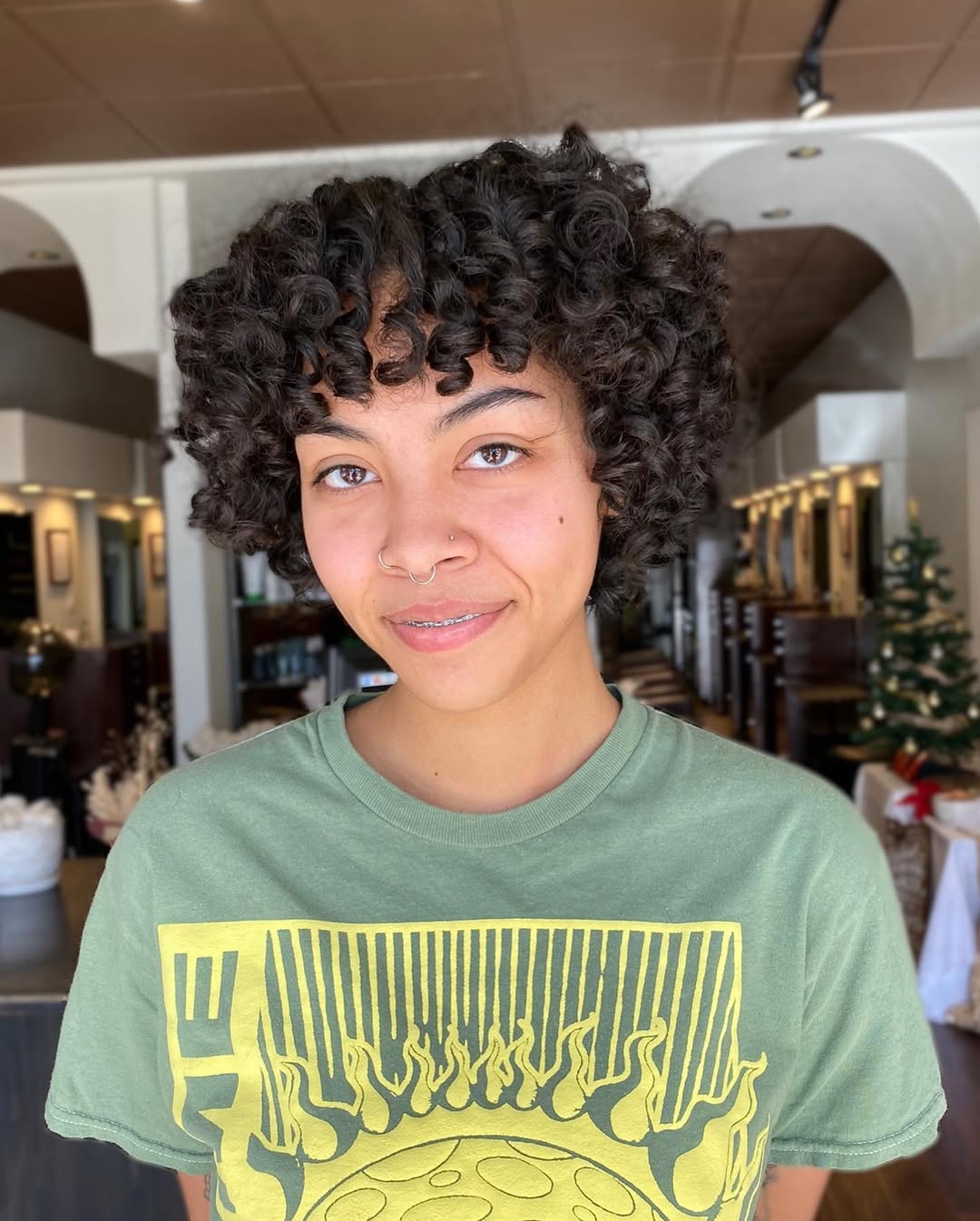 Choppy Pixie Bob Dark Brown Curls