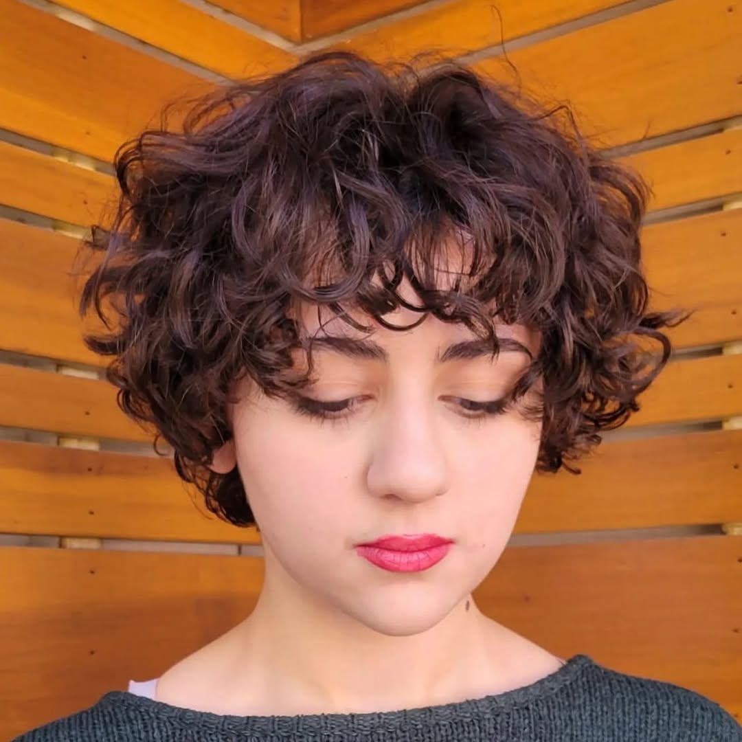 Choppy Pixie Cut With Defined Curls