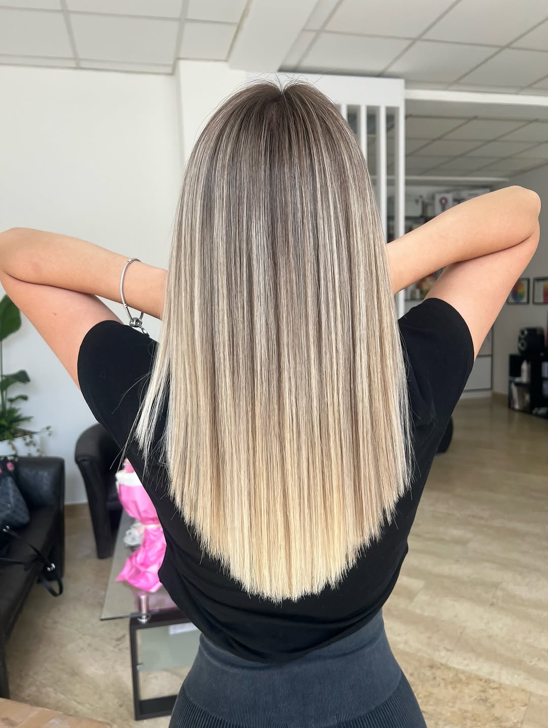 Cool Ash Blonde Balayage With Straight Collarbone Cut