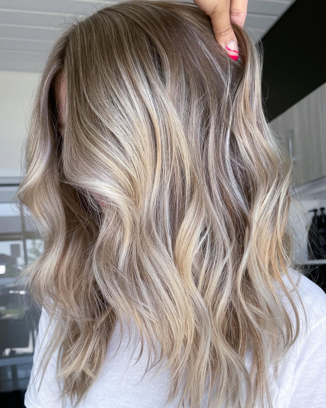 Cool Blonde Balayage With Seamless Shadow Root