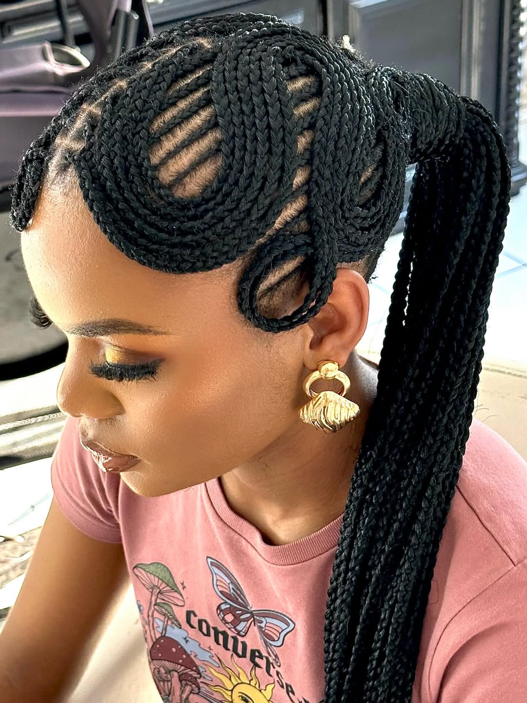 Defined Braided Ponytail With Laid Baby Hairs