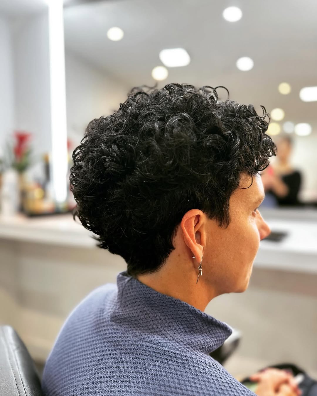 Defined Curly Pixie With Tapered Nape