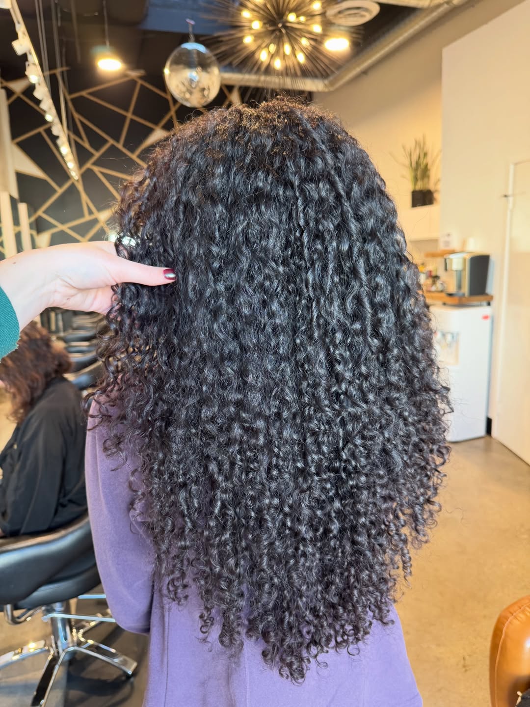 Defined Dark Curly Hair With Layered Length