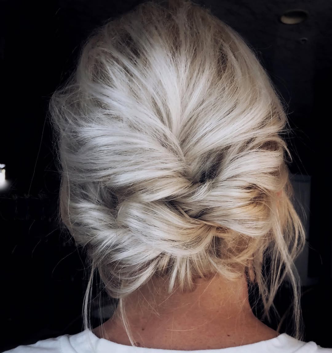 Effortless Messy French Braid Updo For Short Hair