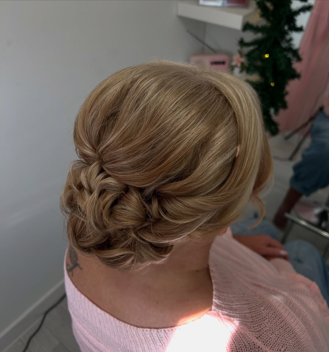 Elegant Textured Updo For Short Blonde Hair