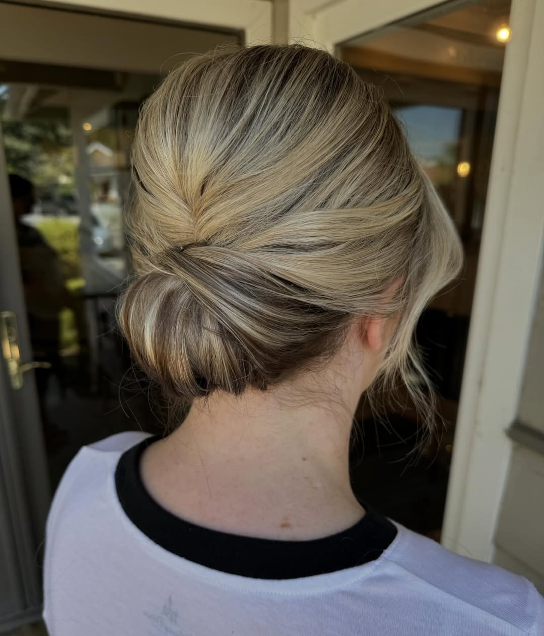 Elegant Twisted Low Bun Updo