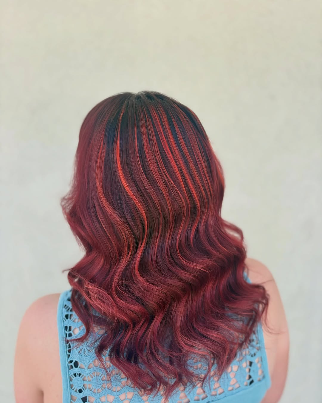 Fiery Cherry Red With Vivid Crimson Highlights