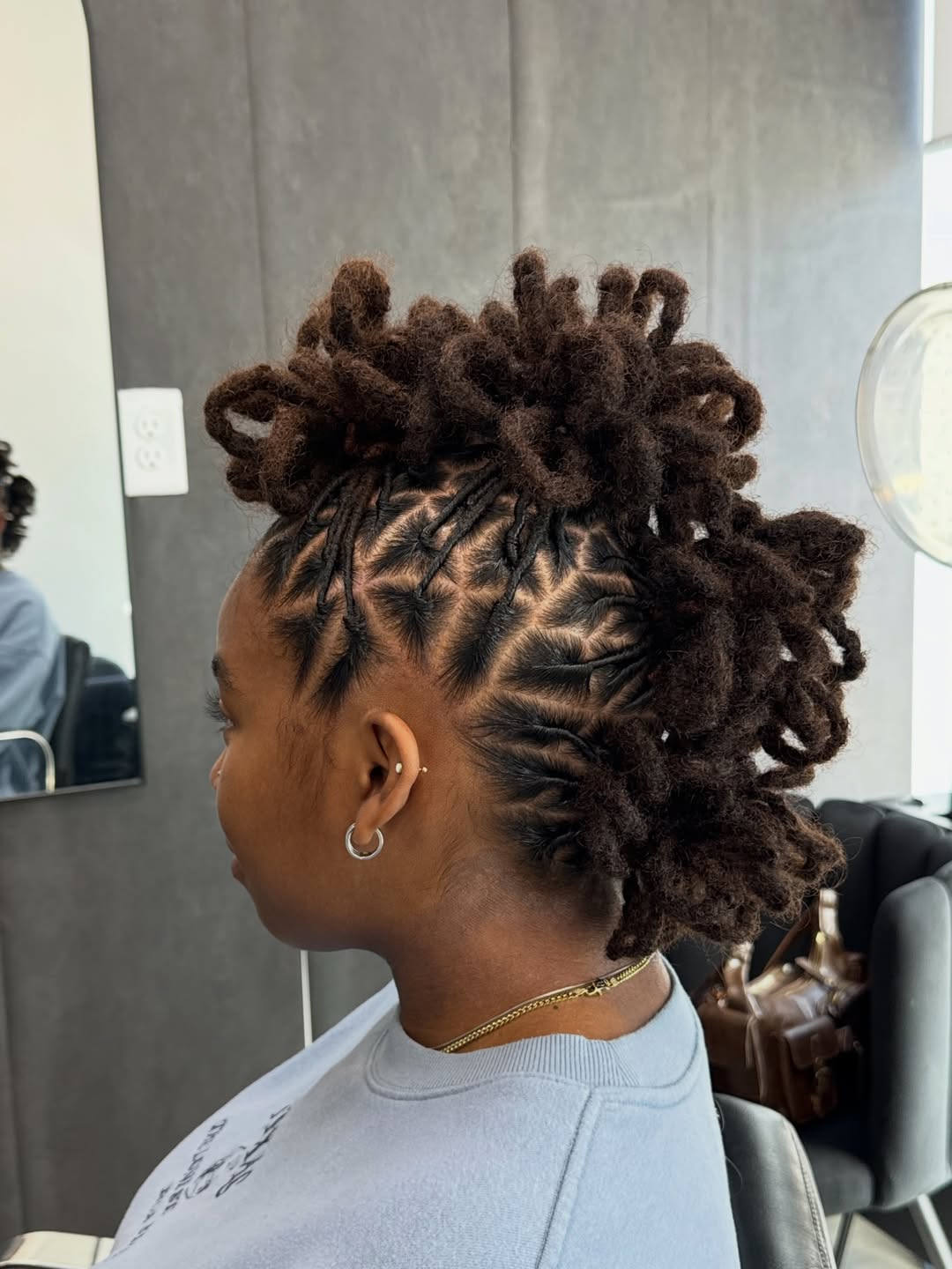 Geometric Part Loc Hairstyle For Volume