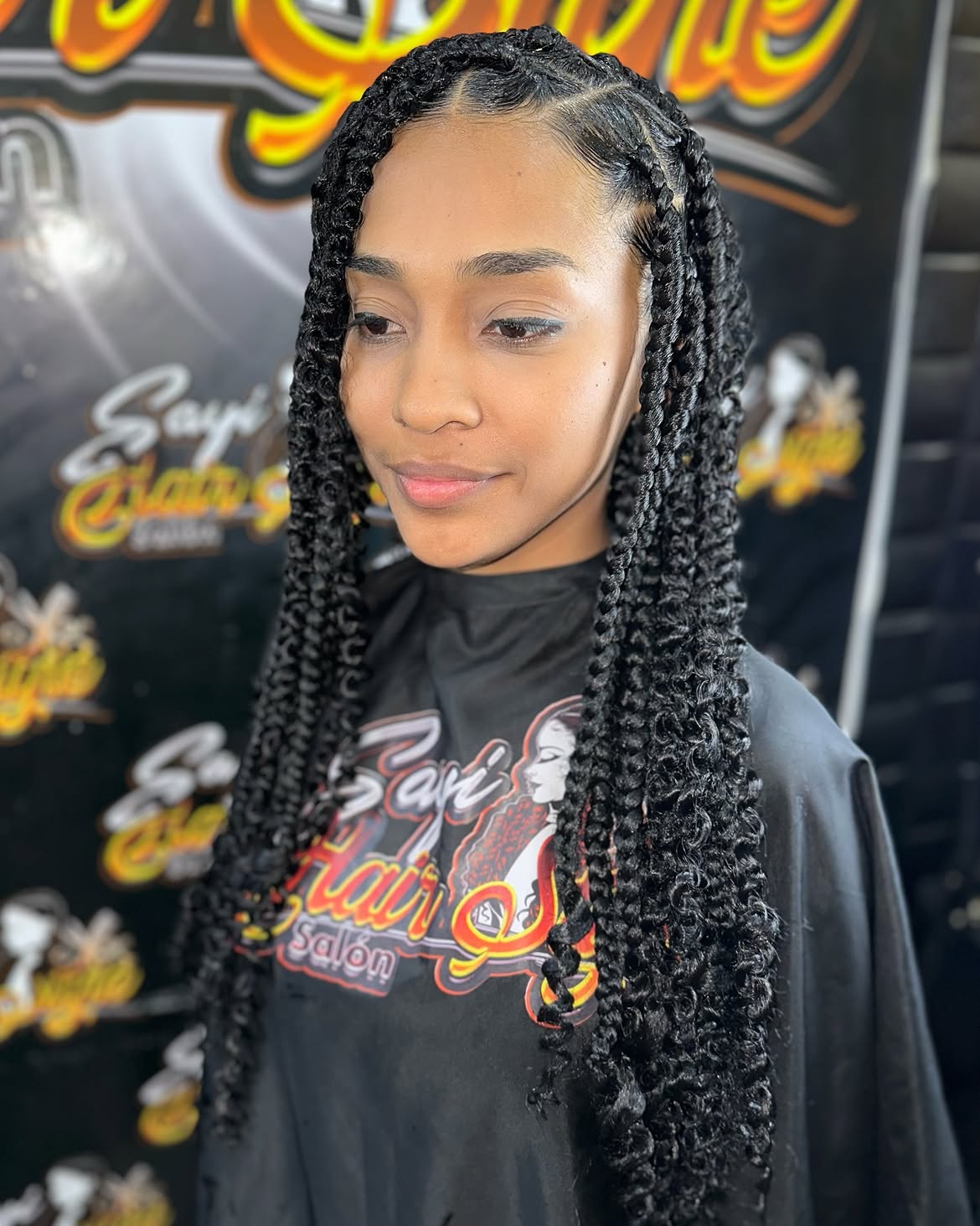 Goddess Braids With Curly Ends