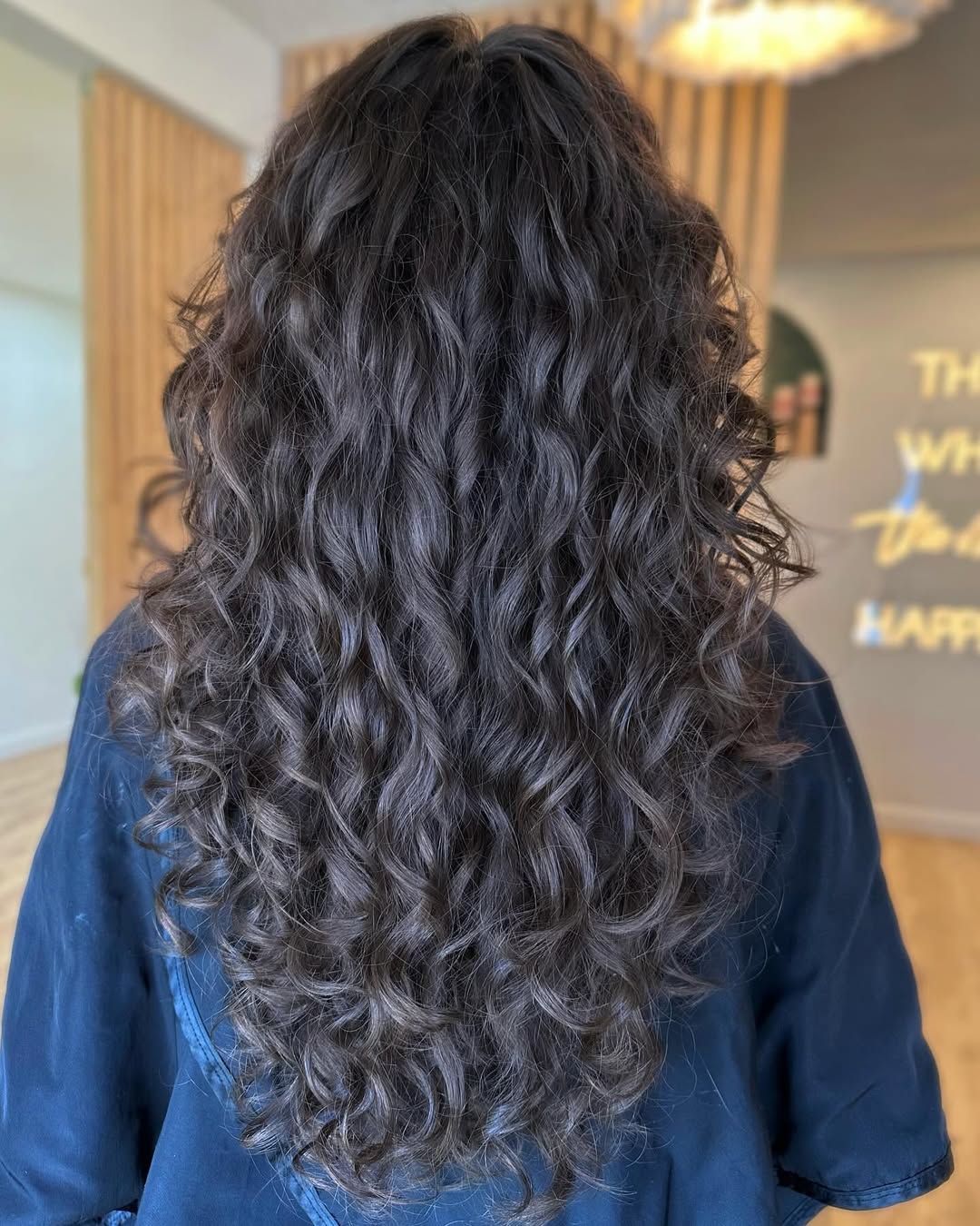Gorgeous Long Curled Layers With Subtle Highlights