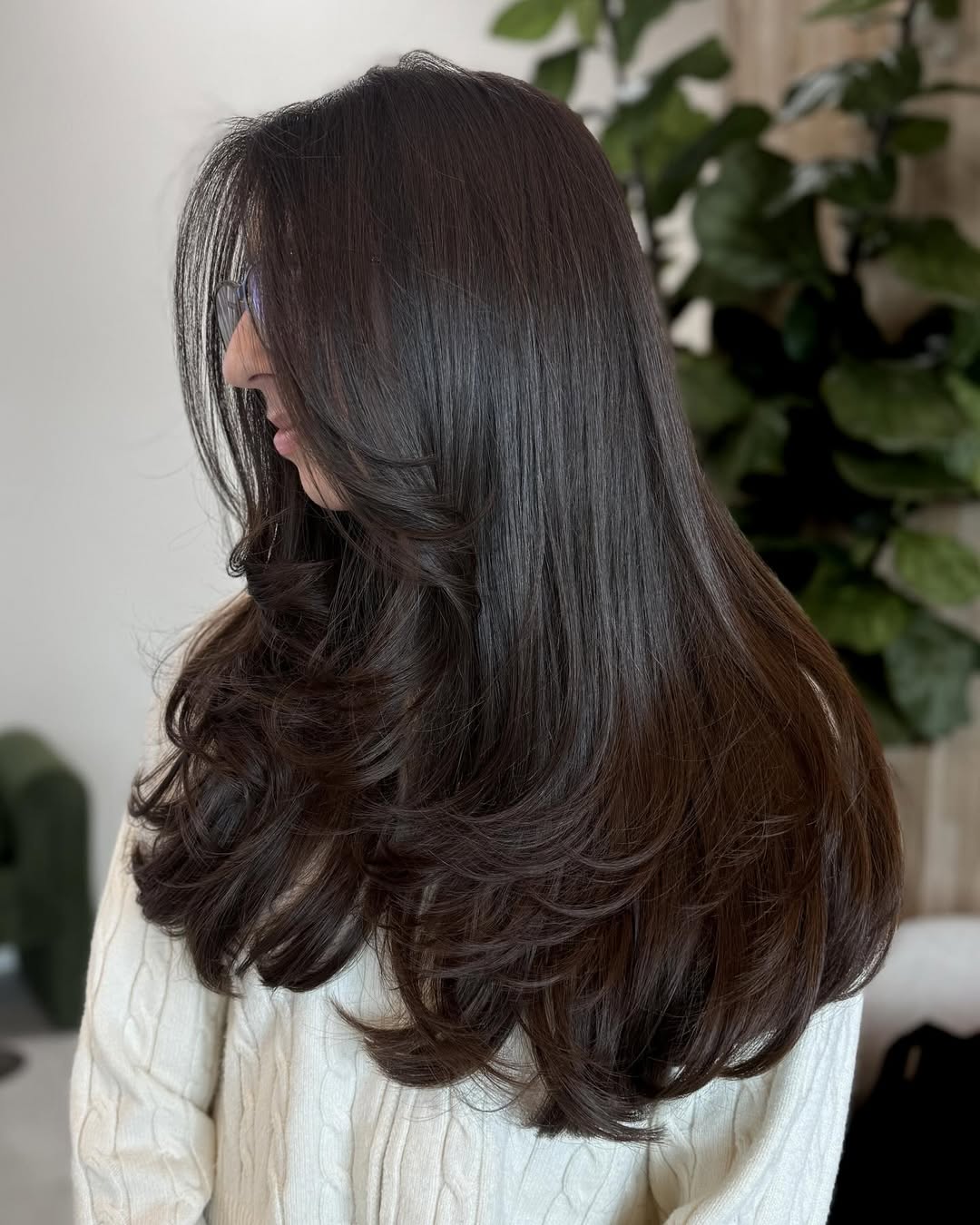 Gorgeous Long Layers With Soft Volume And Dark Shine