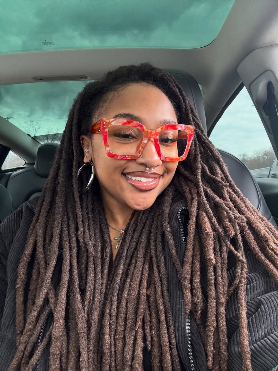 Gorgeous Long Locs With Deep Auburn Tones