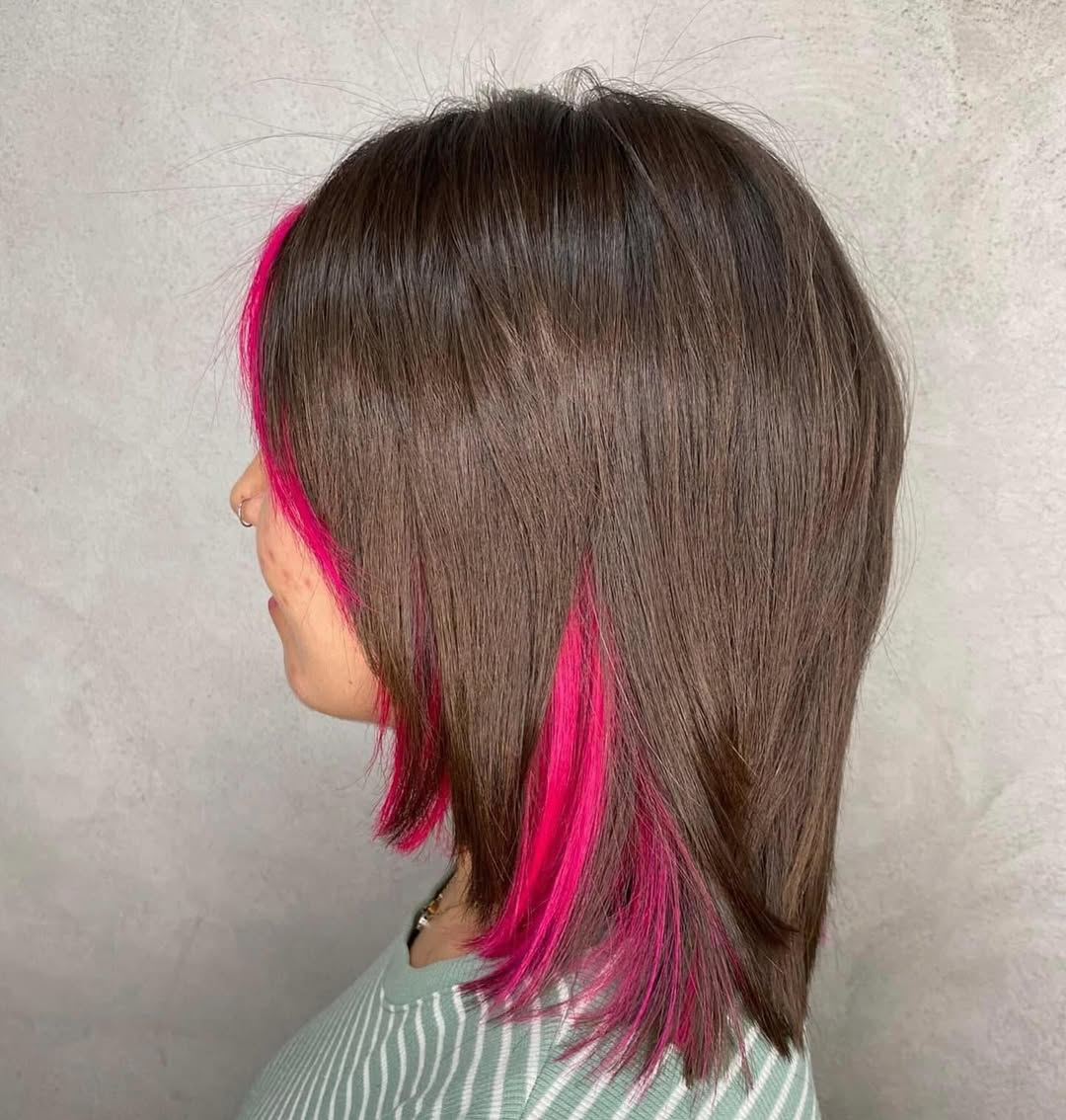 Hidden Hot Pink Peekaboo On Chocolate Shag