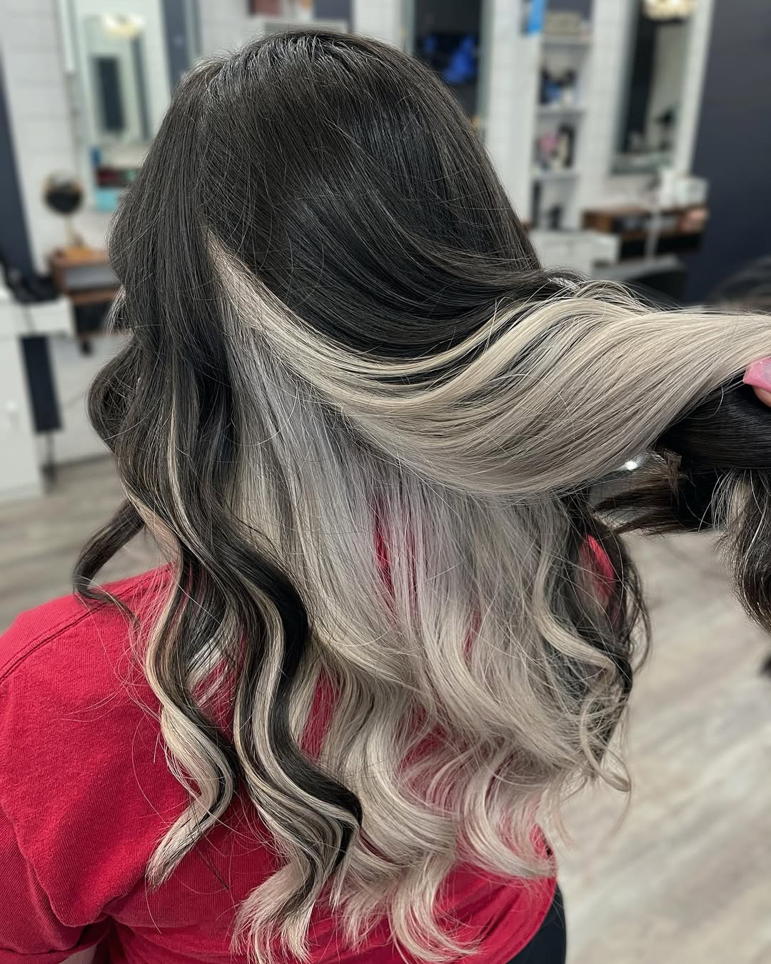 Hidden Skunk Stripe Blonde Undercut