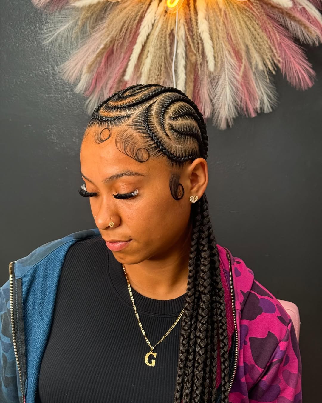 Intricate Cornrow Braids With Laid Edges