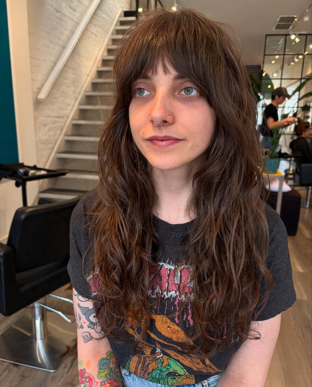 Long Wavy Shag Cut With Messy Fringe