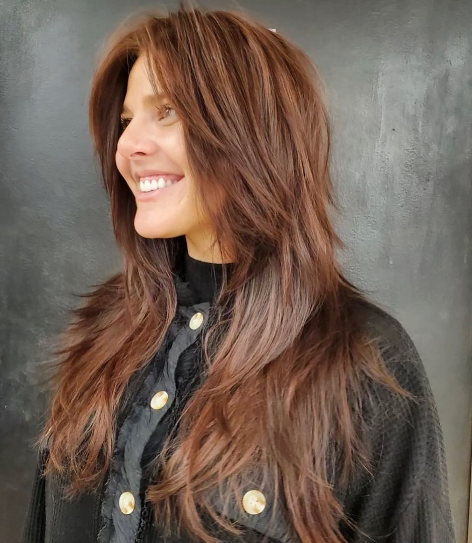 Modern Long Shag With Face Framing Layers