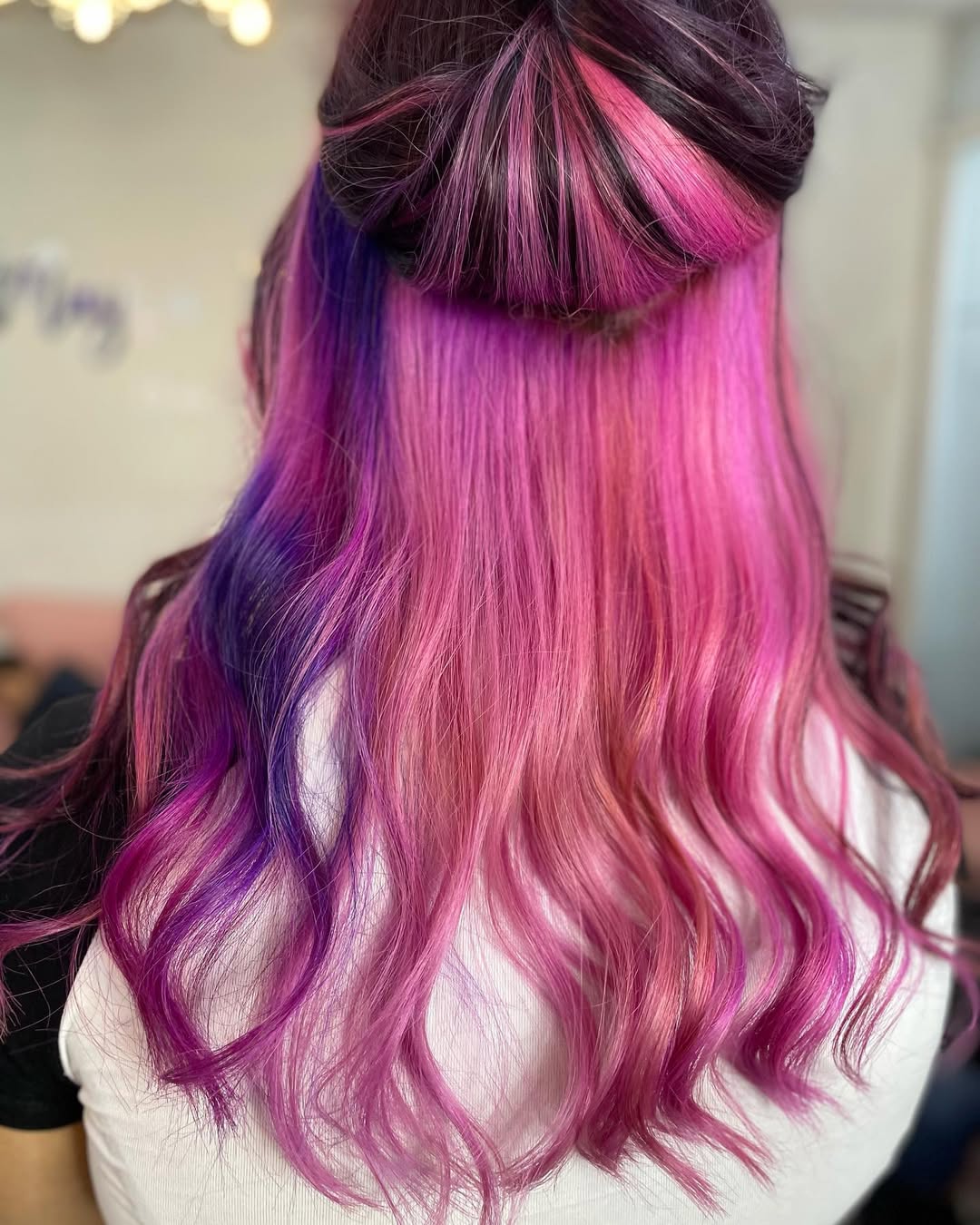Multi-Tone Pink And Purple Peekaboo Waves