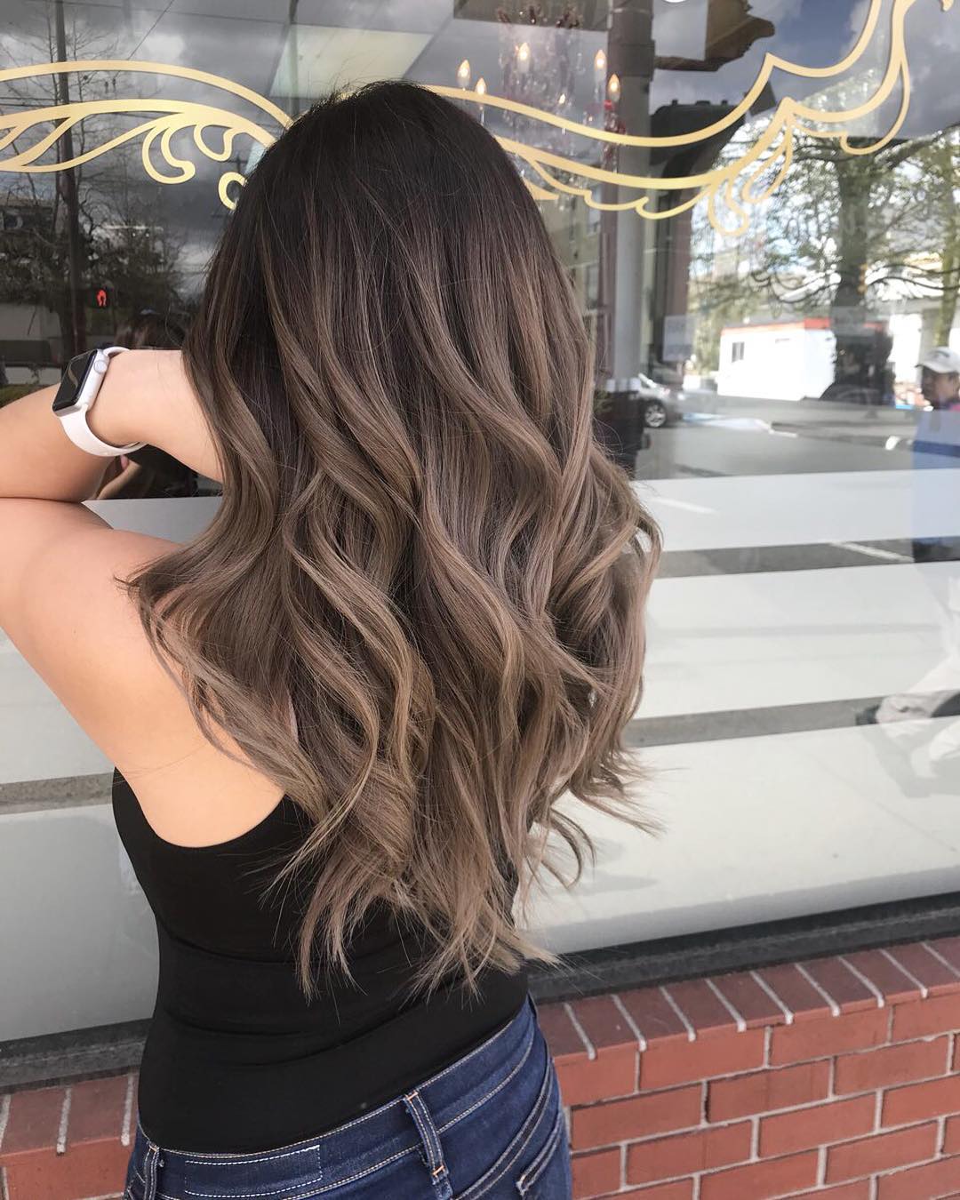 Mushroom Brown Balayage With Soft Beach Waves