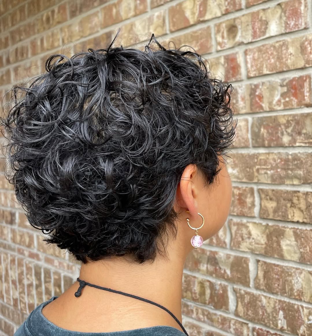 Playful Curly Pixie Cut With Natural Texture