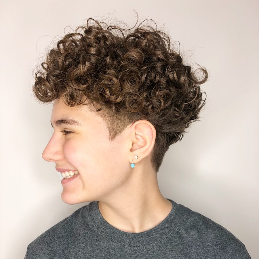 Playful Curly Pixie With Undercut