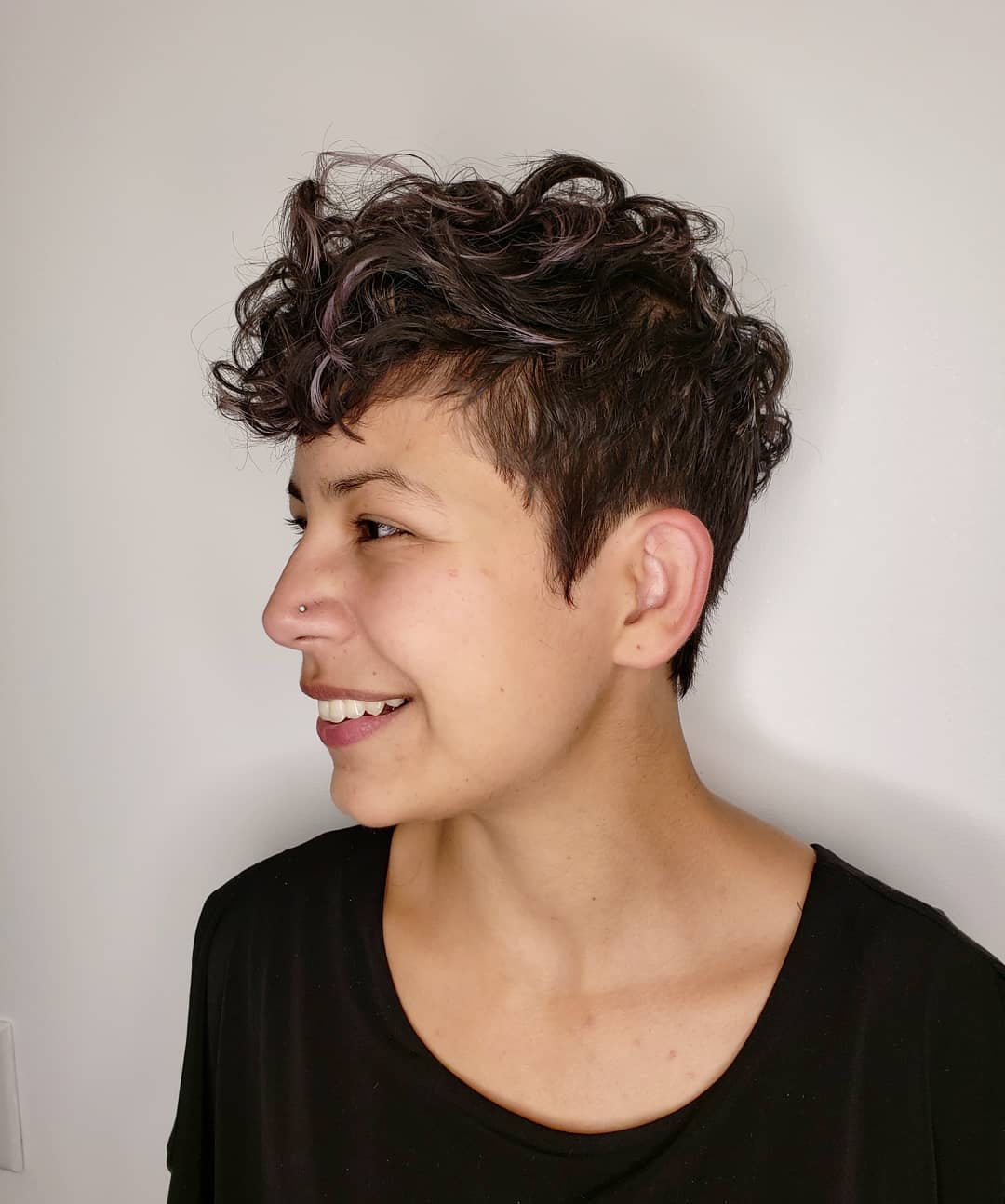 Playful Pixie Undercut With Purple Highlights