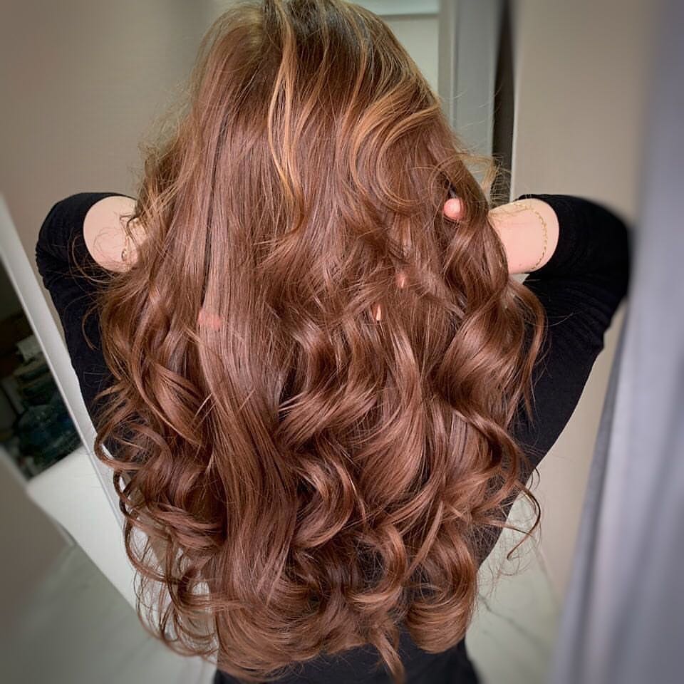 Rich Auburn Brown Cascading Waves