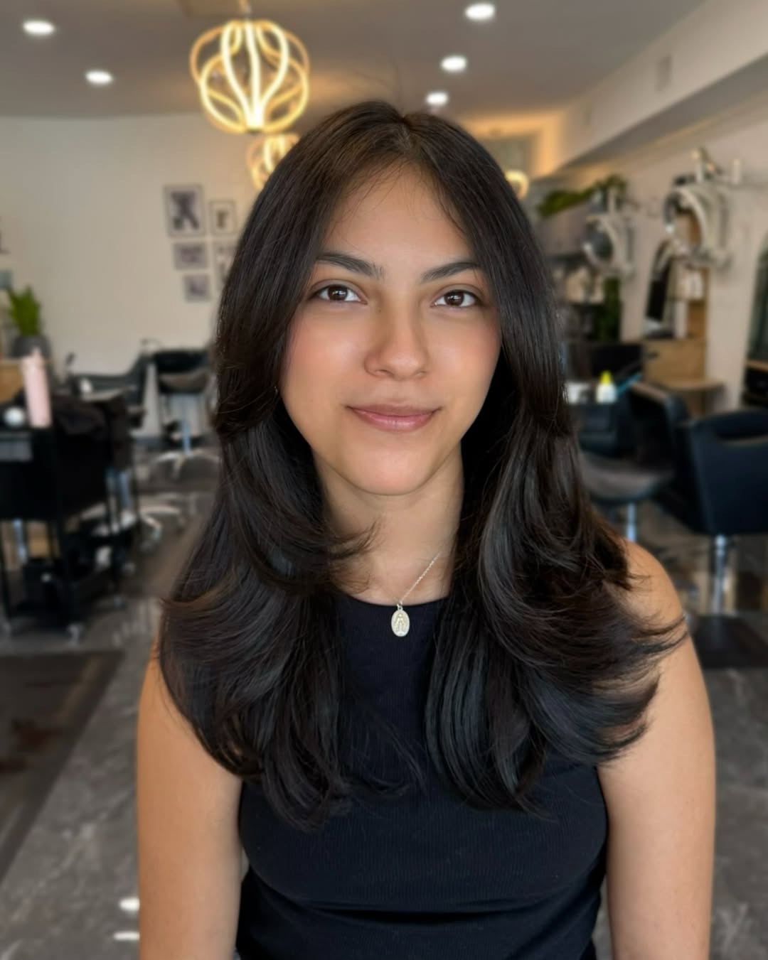Rich Brunette Long Layers With Blowout Bounce