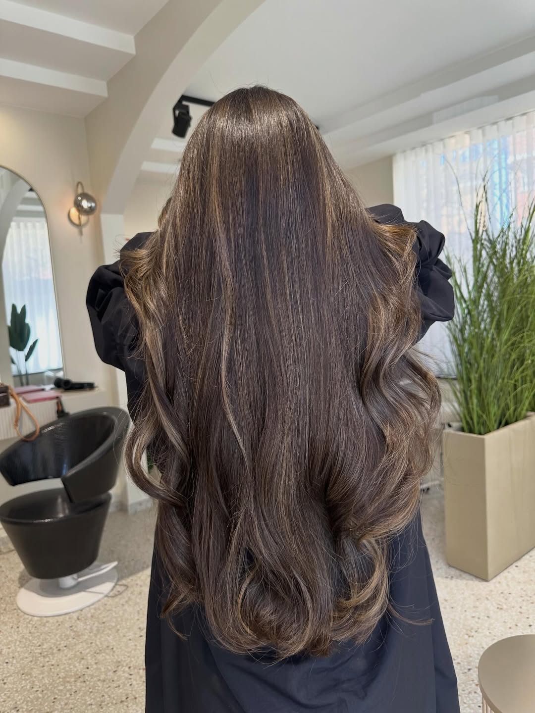 Rich Chocolate Brown With Caramel Balayage Waves