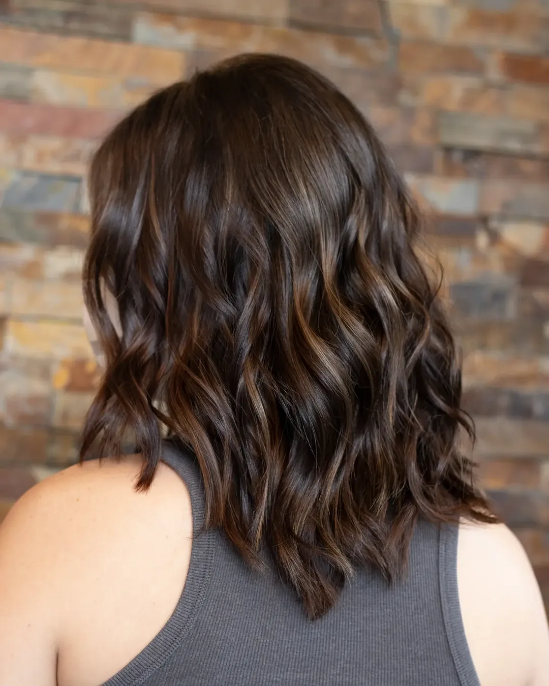 Rich Espresso Balayage With Subtle Auburn Tones