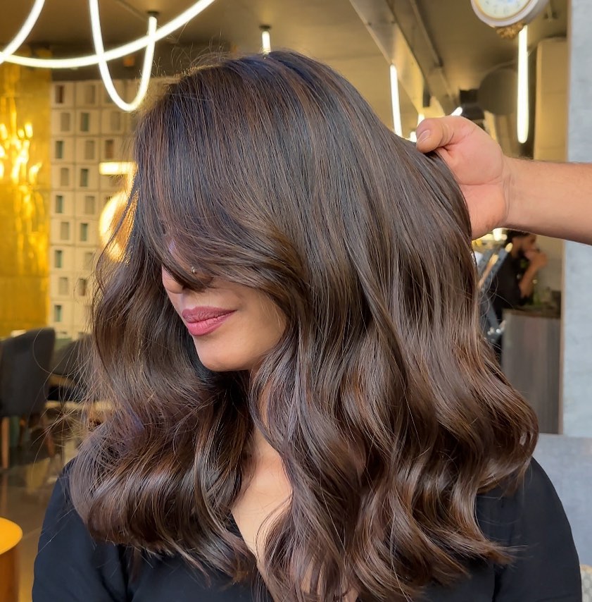 Rich Mocha Brown Hair With Subtle Caramel Highlights