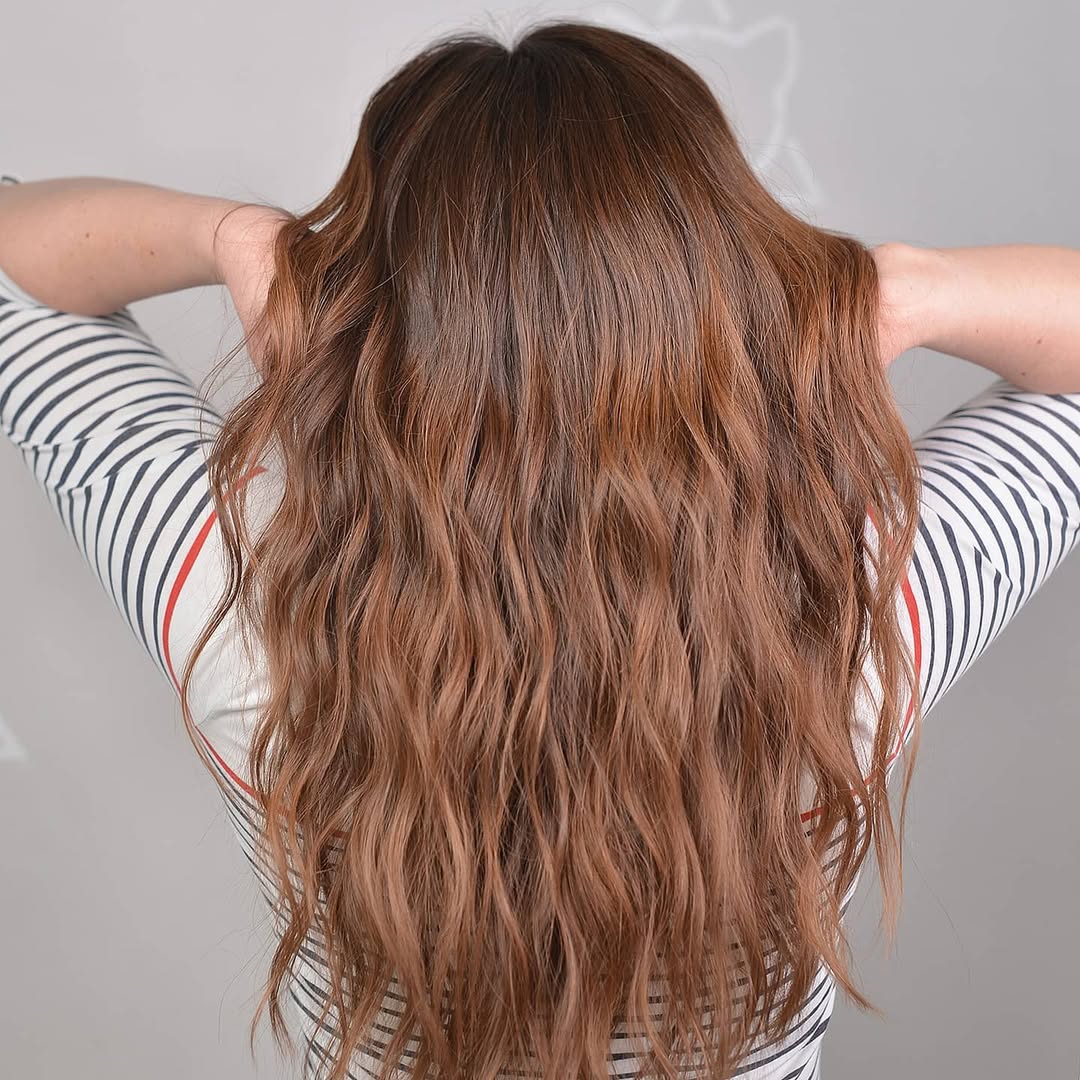 Rich Warm Brown Wavy Layers