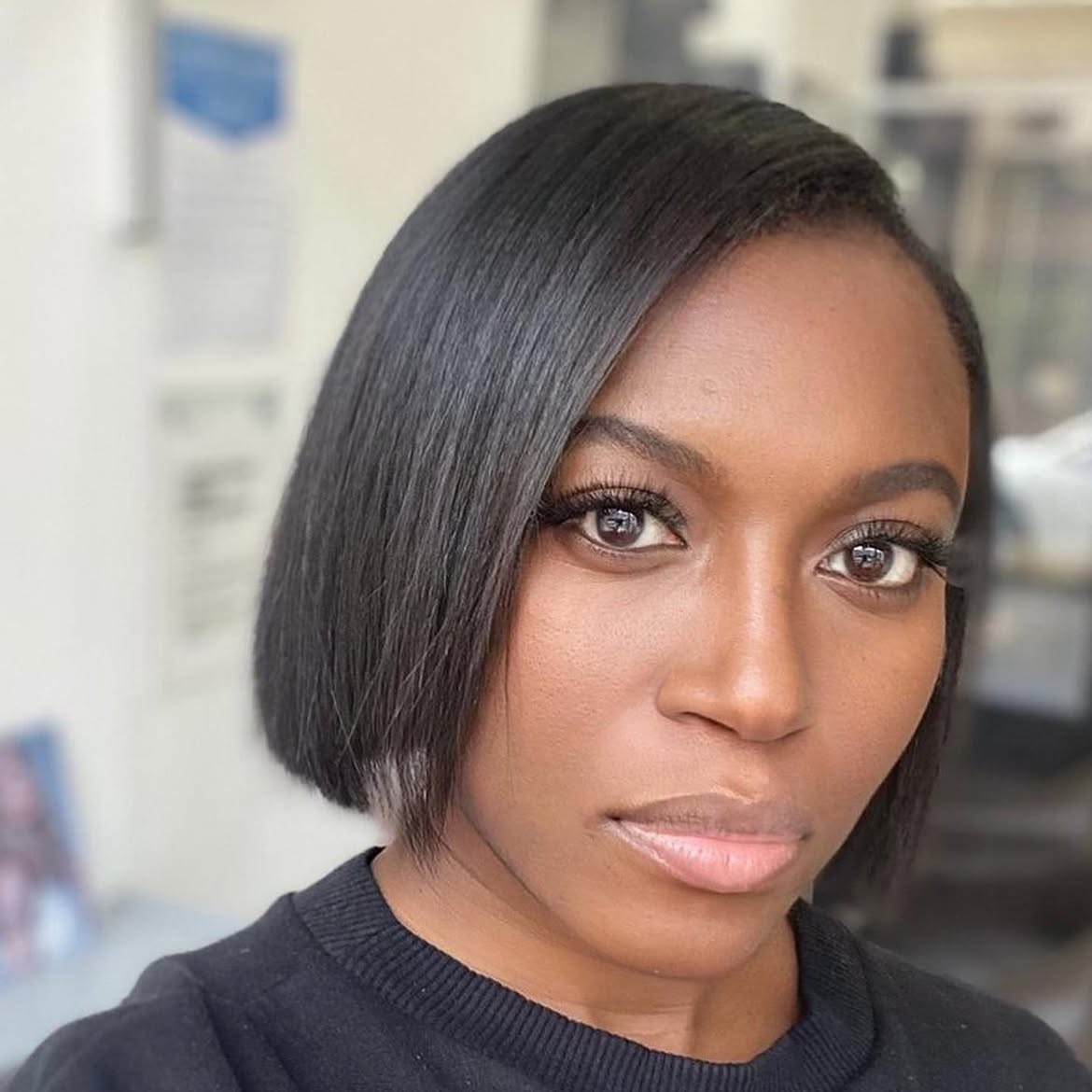 Sleek Asymmetrical Bob With Deep Side Part