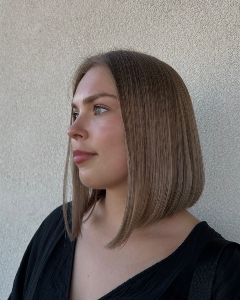 Sleek Chin Length Bob Ash Blonde